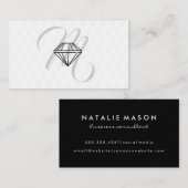 Carte De Visite Icône de diamant / Monogramme / Motif de diamant p (Devant / Derrière)
