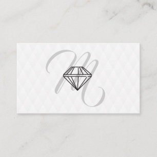 Carte De Visite Icône de diamant / Monogramme / Motif de diamant p
