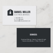 Carte De Visite Icône de la maison moderne en ampoule électrique (Devant / Derrière)