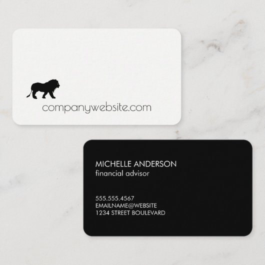 Carte De Visite Icône de lion / Finance (Devant / Derrière)