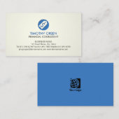 Carte De Visite Icône de l'onglet Services de consultants financie (Devant / Derrière)