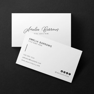 Carte De Visite Icône de médias sociaux minimaliste noir et blanc 