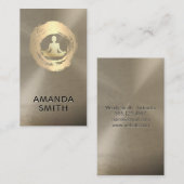 Carte De Visite Icône de méditation | Fond métallique (Devant / Derrière)