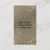 Carte De Visite Icône de méditation | Modèle de mandala métal or (Dos)