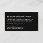 Carte De Visite Icône de natation en or, Coach de natation & Lifeg (Dos)