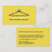 Carte De Visite Icône de natation rapide, Coach de natation & Life (Devant / Derrière)