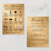 Carte De Visite Icône de post-soins Gold Metallic Brows (Devant / Derrière)