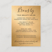 Carte De Visite Icône de post-soins Gold Metallic Brows (Dos)