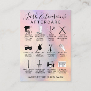 Carte De Visite Icône de post-soins Rainbow Holographic Lash Exten