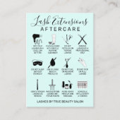 Carte De Visite Icône de post-soins simple Mint Green Lash Extensi (Devant)