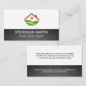 Carte De Visite Icône de propriété | Texture brodée métallique (Devant / Derrière)