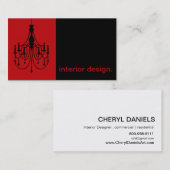 Carte De Visite Icône de silhouette de lustre - design d'intérieur (Devant / Derrière)