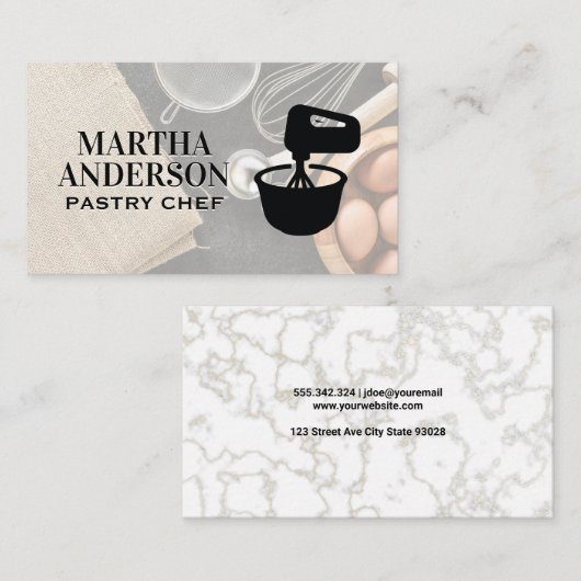 Carte De Visite Icône de table de mixage | Ingrédients de cuisson (Devant / Derrière)