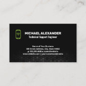 Carte De Visite Icône de téléphone | Arrière - plan Abstrait Black (Devant)