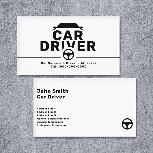 Carte De Visite Icône de volant - Conducteur de voiture