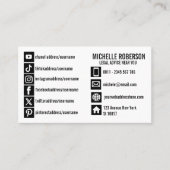 Carte De Visite Icône d'info et médias sociaux entièrement personn (Devant)