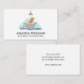 Carte De Visite Icône Dog Wash Douche (Devant / Derrière)