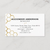 Carte De Visite Icône d'or des abeilles de miel (Dos)