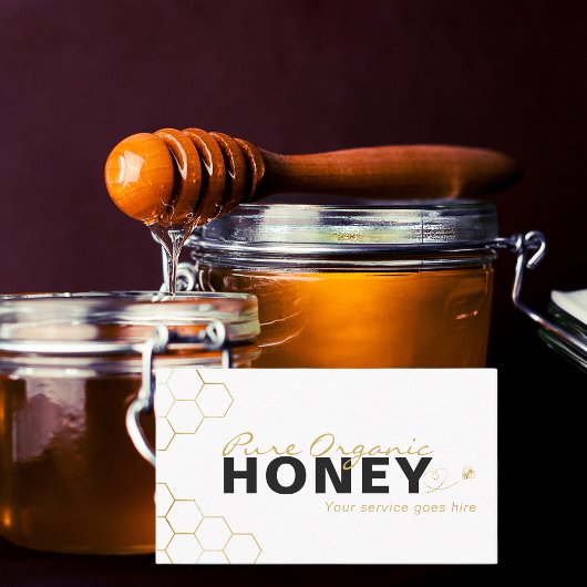 Carte De Visite Icône d'or des abeilles de miel