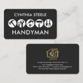 Carte De Visite Icône d'outils de bricoleur créatif (Devant / Derrière)