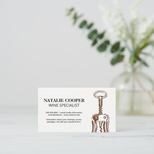 Carte De Visite Icône d'ouverture de vin (Debout devant)