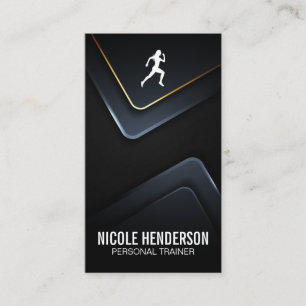 Carte De Visite Icône du coureur   Arrière - plan de métal moderne