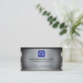 Carte De Visite Icône du jeu de têtes | Arrière - plan métallique (Debout devant)