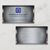 Carte De Visite Icône du jeu de têtes | Arrière - plan métallique (Devant / Derrière)