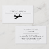 Carte De Visite Icône du plan noir, vol en avant et pilote (Devant / Derrière)
