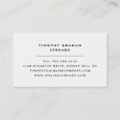 Carte De Visite Icône du plan noir, vol en avant et pilote (Dos)