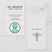 Carte De Visite Icône du travailleur de la santé MD | Icône Médica (Devant / Derrière)