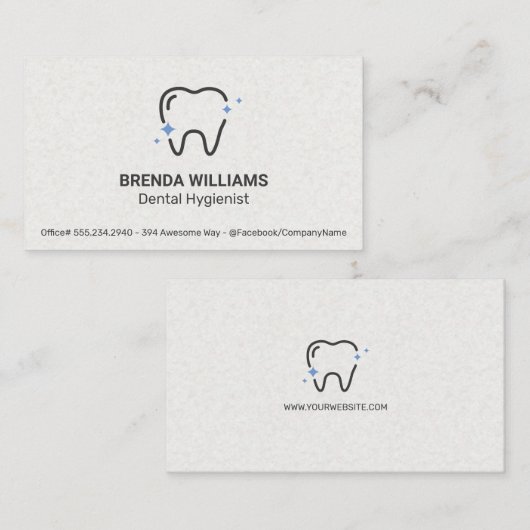 Carte De Visite Icône Éclairage des dents (Devant / Derrière)