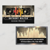 Carte De Visite Icône Equalizer | Tourne-disques | Notes musicales (Devant / Derrière)