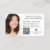 Carte De Visite Icône facebook de code QR blanc (Dos)