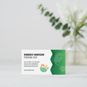 Carte De Visite Icône Ferme | Terre verte (Debout devant)