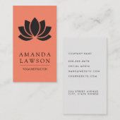Carte De Visite Icône Fleur Yoga (Devant / Derrière)
