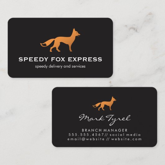Carte De Visite Icône Fox (Devant / Derrière)