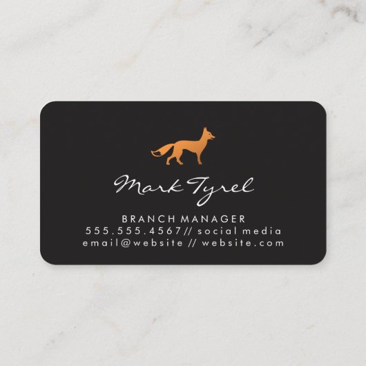 Carte De Visite Icône Fox (Dos)