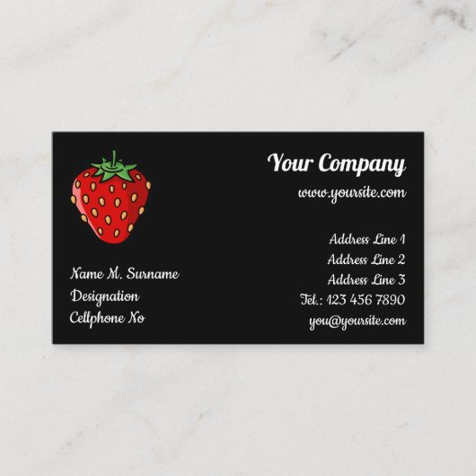 Carte de visite Icône fraise (Devant)