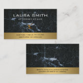 Carte De Visite Icône Gavel | Procureur | Métallique d'or | Marbre (Devant / Derrière)