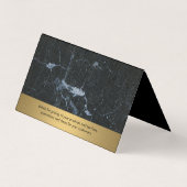 Carte De Visite Icône Gavel | Procureur | Métallique d'or | Marbre (Dos)