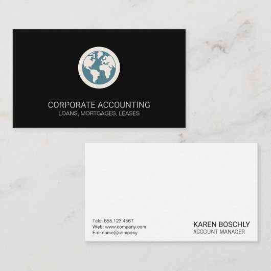 Carte De Visite Icône Globe (Devant / Derrière)
