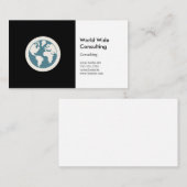 Carte De Visite Icône Globe | Conseil d'entreprise (Devant / Derrière)