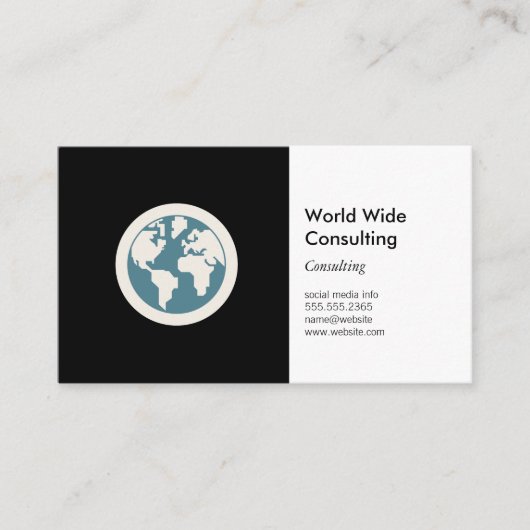 Carte De Visite Icône Globe | Conseil d'entreprise (Devant)
