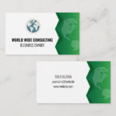 Carte De Visite Icône Globe | Terre verte (Devant / Derrière)