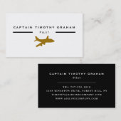 Carte De Visite Icône Gold Plane, Vol Steward & Pilot (Devant / Derrière)