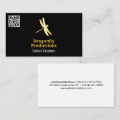 Carte De Visite Icône Golden Dragonfly | Code QR (Devant / Derrière)