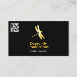 Carte De Visite Icône Golden Dragonfly   Code QR