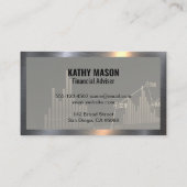 Carte De Visite Icône Graphique financier (Dos)