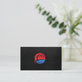 Carte De Visite Icône Immobilier | Black Leather Executive (Debout devant)